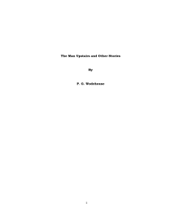 The Man Upstairs and Other Stories By P. G. Wodehouse