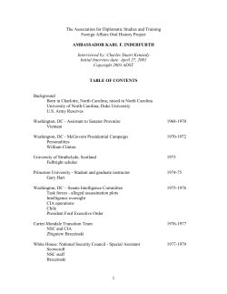 Inderfurth, Karl F. - Association for Diplomatic Studies and Training