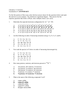 Chemistry 11 Fall 2011
