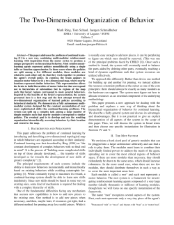 The Two-Dimensional Organization of Behavior