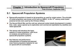 S.1 Spacecraft Propulsion Systems Chapter 1: Introduction to