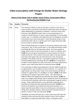 History of the Water Vole