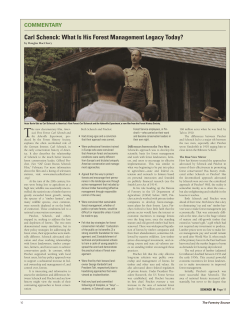Carl Schenck: What Is His Forest Management Legacy Today?