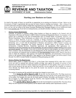 Starting your Business on Guam