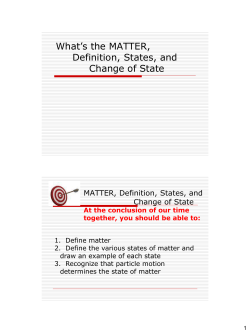 States of Matter Notes