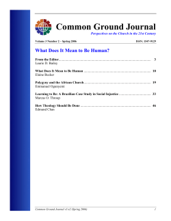 Common Ground Journal - Volume 3 Number 2
