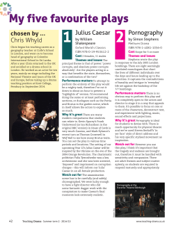 five favourite plays - Kent College Pembury