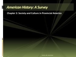 Chapter 3 Society and Culture in Provincial America