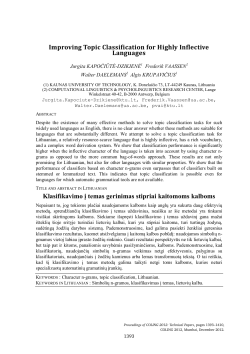 Improving Topic Classification for Highly Inflective Languages