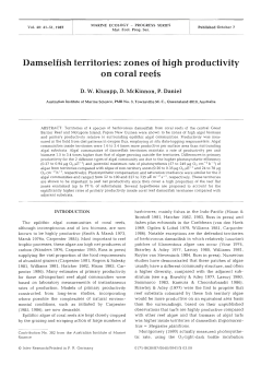 Damselfish territories: zones of high productivity on coral reefs