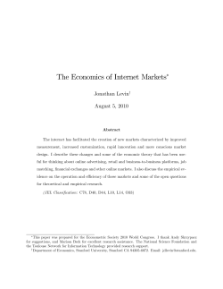 The Economics of Internet Markets
