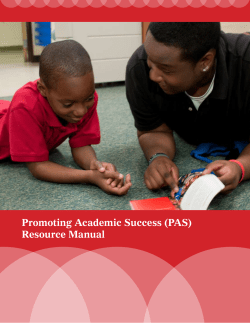 Promoting Academic Success (PAS) Resource Manual