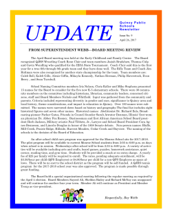 update newsletter - Quincy Public Schools