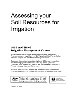 Assessing your Soil Resources for Irrigation