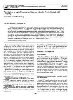 Associations of Light, Moderate, and Vigorous Intensity Physical