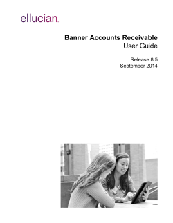 Banner Accounts Receivable / User Guide / 8.5