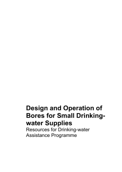 Design and Operation of Bores for Small Drinking