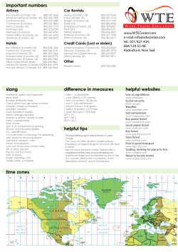 important numbers slang time zones helpful websites