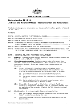Determination 2015/10: Judicial and Related Offices