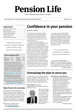 Pension Life - BC Pension Corporation