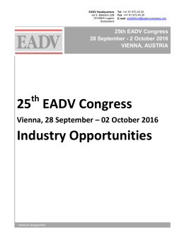 25 EADV Congress Industry Opportunities