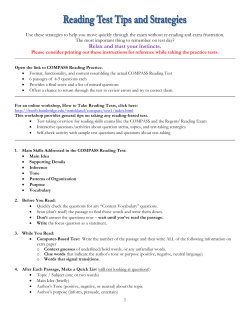 COMPASS Reading Test Tips