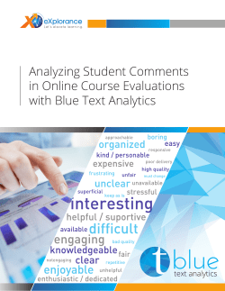Analyzing Student Comments in Online Course
