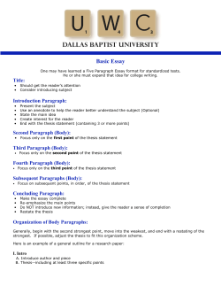 Basic Essay - Dallas Baptist University