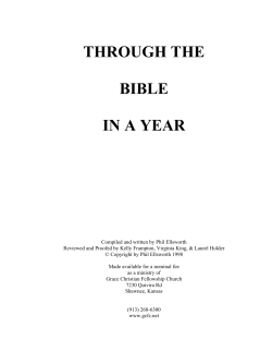 through the bible in a year - Grace Christian Fellowship Church