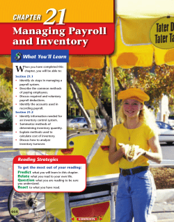 Chapter 21: Managing Payroll and Inventory