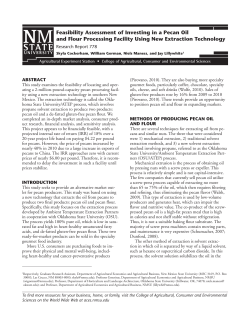 Feasibility Assessment of Investing in a Pecan Oil and Flour