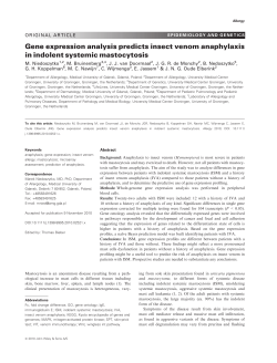 Gene expression analysis predicts insect venom anaphylaxis in