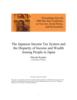The Japanese Income Tax System and the Disparity
