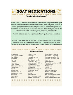 goat medications - Julie`s Funny Farm Library