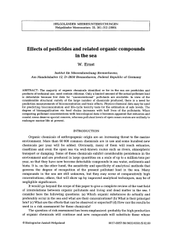 Effects of pesticides and related organic compounds in the sea