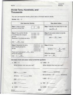Divide Tens, Hundreds, and Thousands