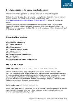 Poetry Friendly Classroom Resources