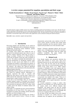 A review corpus annotated for negation, speculation and their scope
