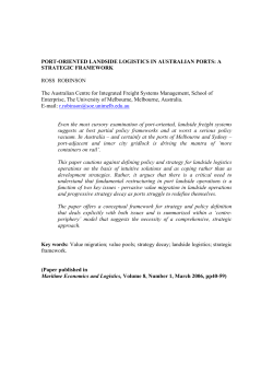 defining strategy for port-oriented landside logistics