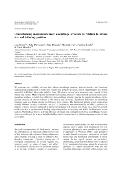 Characterizing macroinvertebrate assemblage structure in relation