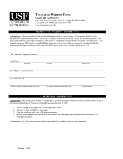 Transcript Request Form - USF Office of Graduate Studies