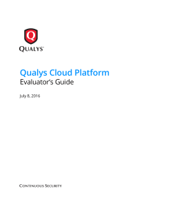 Evaluator`s Guide For the Qualys Security and