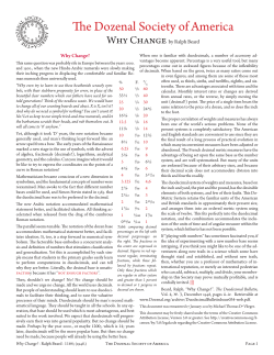 Duodecimal Bulletin Document - The Dozenal Society of America