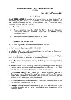 (Deviation Settlement Mechanism and related matters