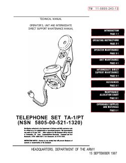 TELEPHONE SET TA-1/PT (NSN 5805-00-521-1320)