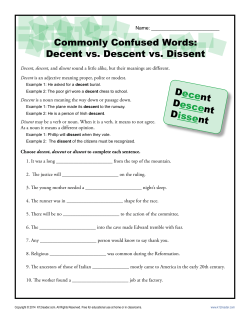 Commonly Confused Words: Decent, Descent vs