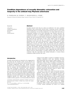 Condition dependence of sexually dimorphic