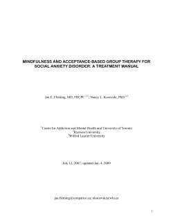 Mindfulness and Acceptance-Based Group