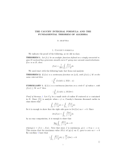 THE CAUCHY INTEGRAL FORMULA AND THE