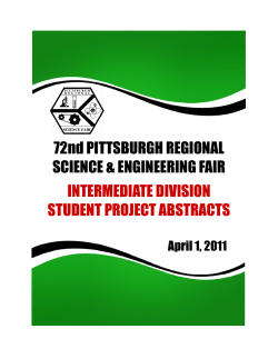 2011 Intermediate Division Student Abstracts